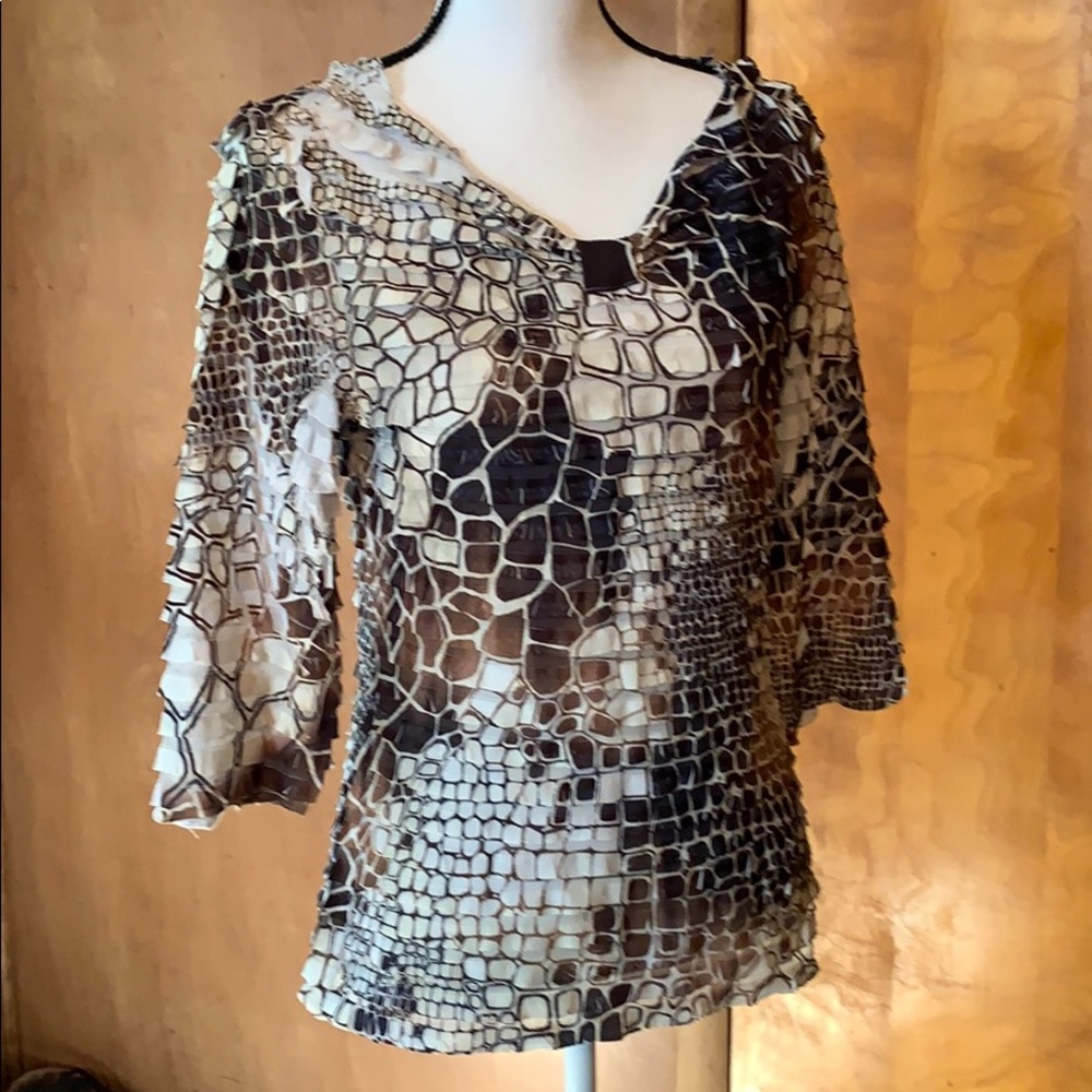 Cubism Animal Print Top